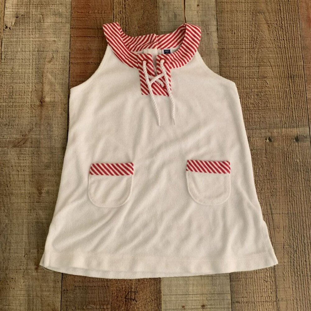 Janie And Jack Swimsuit Cover Up Dress Red And White Nautical - 2T